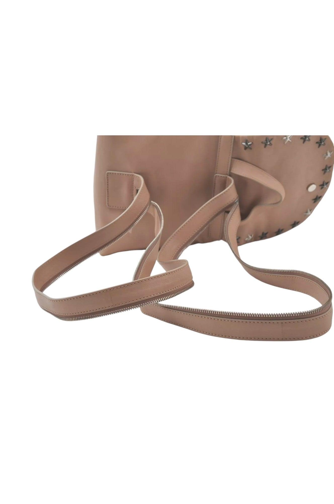 JIMMY CHOO Vintage Stella Star Studs Leather Backpack Pink Beige 7492K - Velora