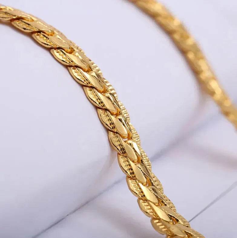 Men Necklace Gold Tone Snake Chain - Velora