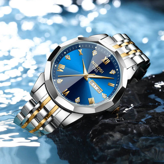 Quartz Men's Steel Strap Watch Luminous Waterproof - Velora