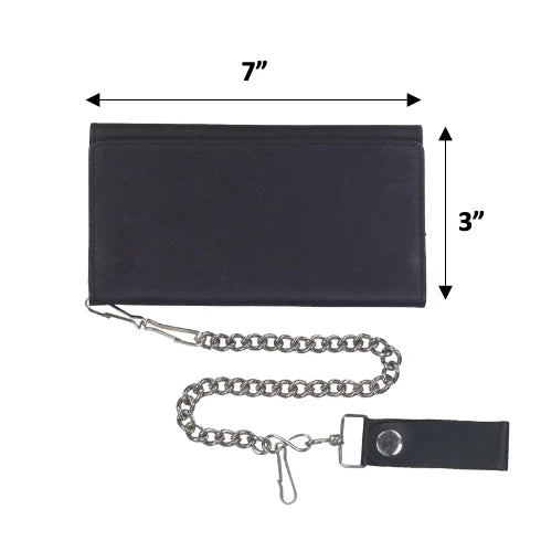 Open Road Men's Chain Trifold Leather Wallet Boutique of Leathers/Open Road