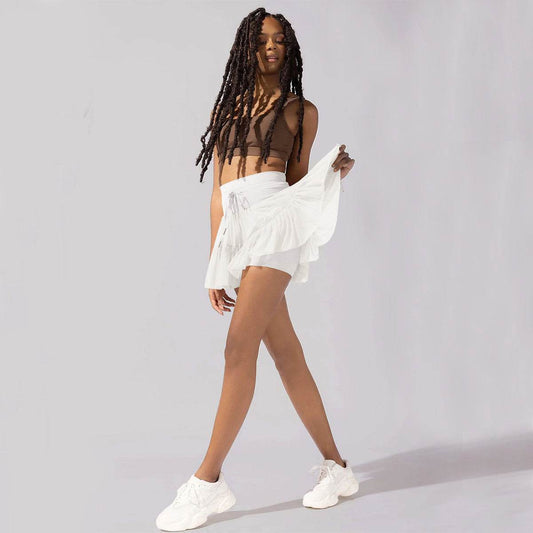 High Waist Dress Lace-up Sports Skirt With Anti-exposure Safety Pants Summer Fashion Pleated Skirt Womens Clothing - Velora