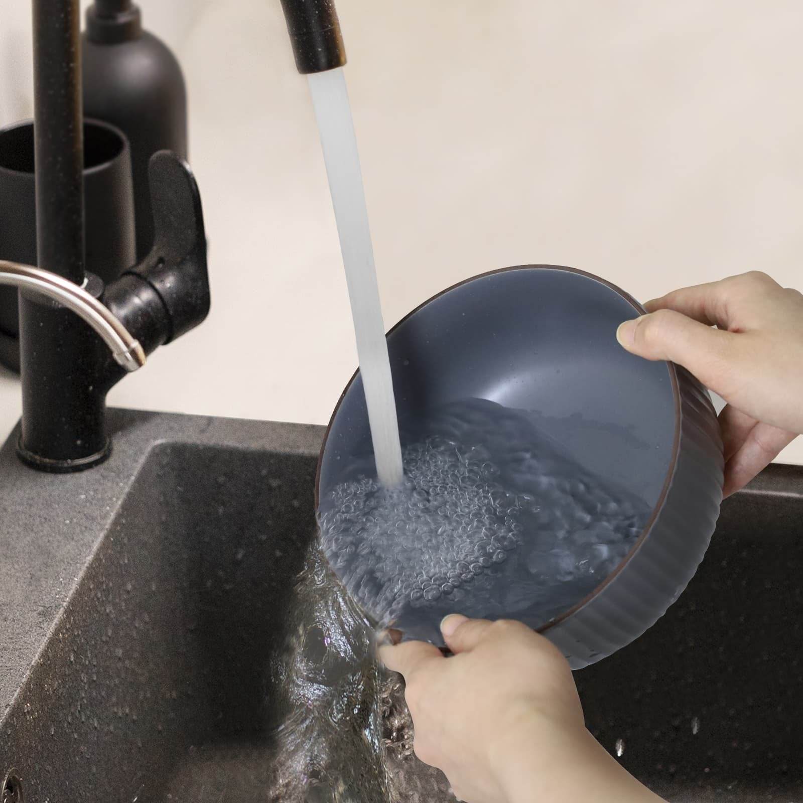 Ceramic Bowls For Kitchen, 46oz Bowl Set Of 4 For Cereal, Salad, Pasta, Soup, Dessert, Serving Dishwasher, Microwave And Oven Safe - Velora