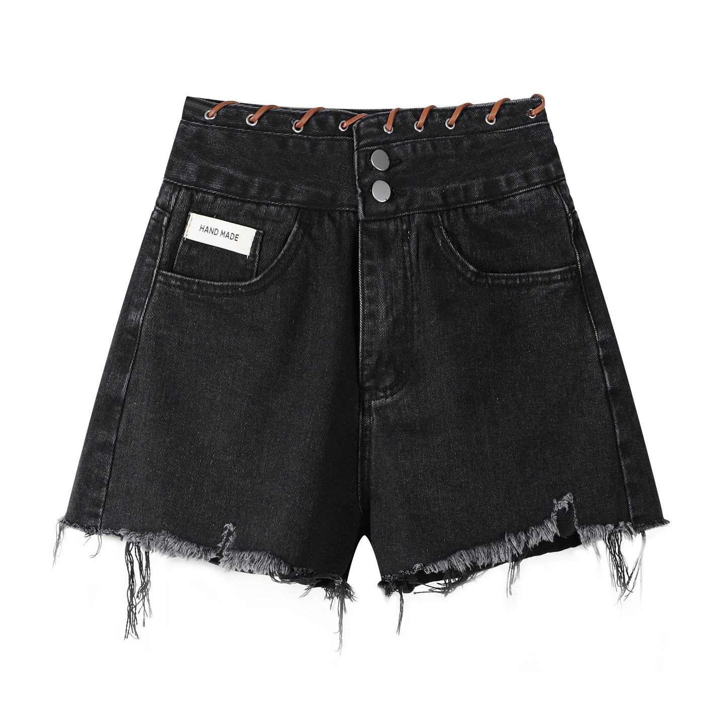 High Waisted Wide Leg Denim Shorts For Women - Velora