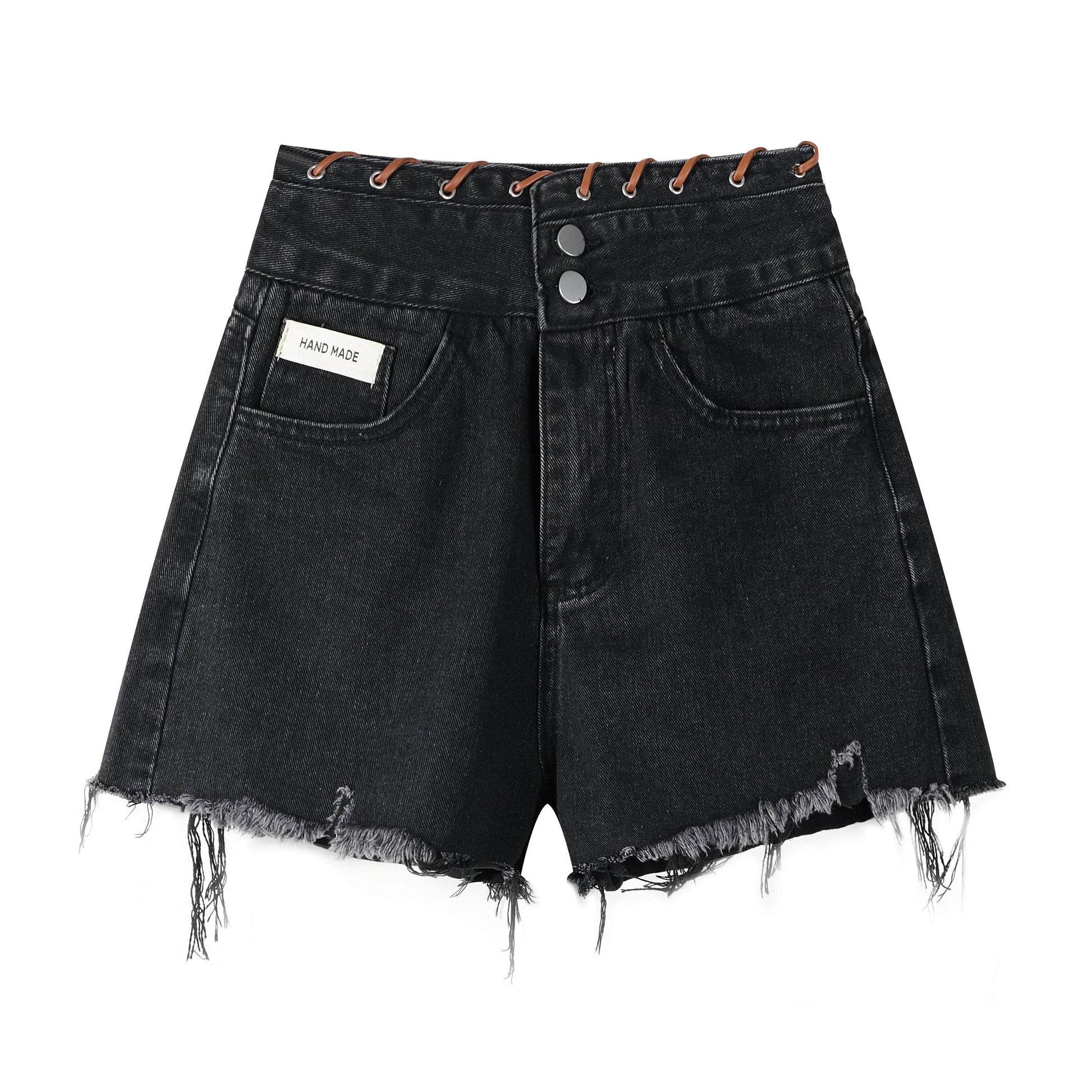 High Waisted Wide Leg Denim Shorts For Women - Velora
