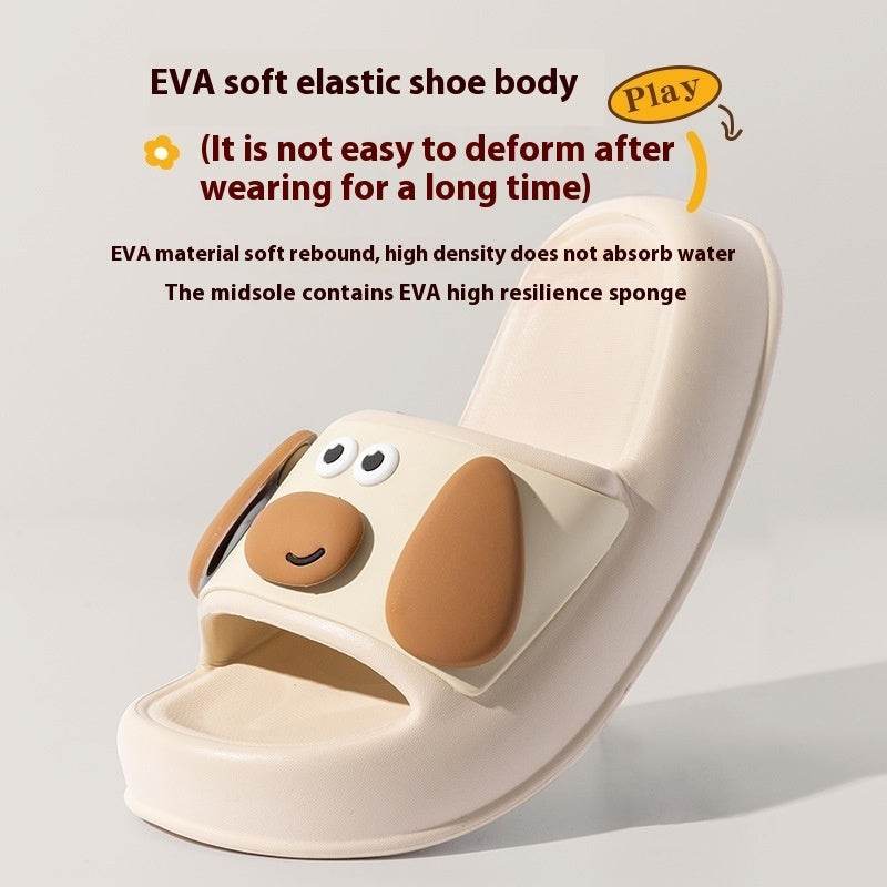 Cute Cartoon Dog Slippers Non-slip Floor Bathroom Slipper Summer Women's House Shoes - Velora
