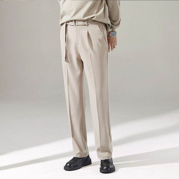 Detachable Belt Draping Wide-leg Suit Chinos Trouser For Men