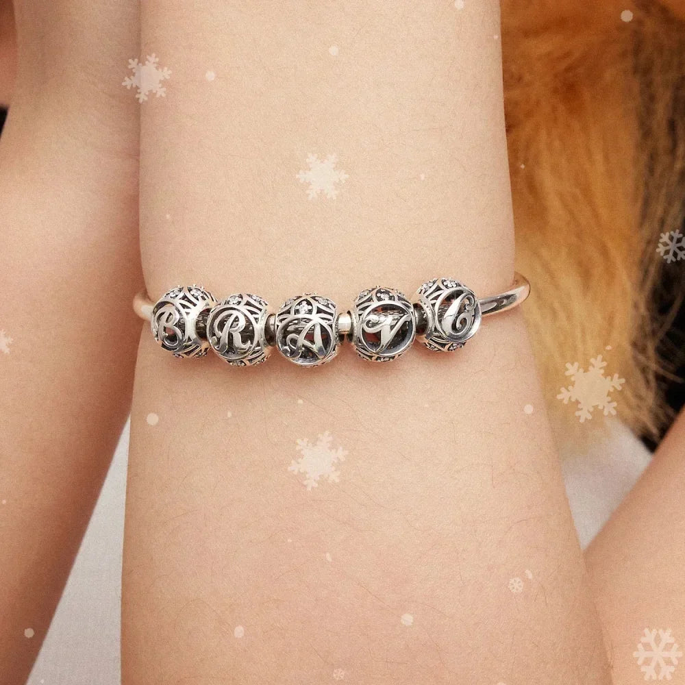 925 Sterling Silver Alphabet Charms - A To Z Letter Collection For Diy Jewelry Making - Velora Luxury Fashion