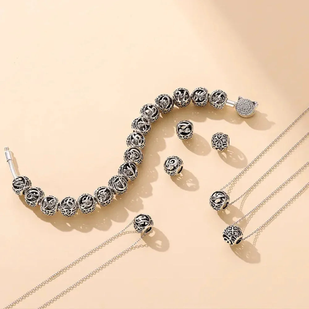 925 Sterling Silver Alphabet Charms - A To Z Letter Collection For Diy Jewelry Making - Velora Luxury Fashion