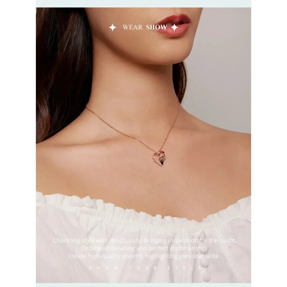 925 Sterling Silver Baby Panda Crystal Necklace | Enamel Cute Animal Charm Chain Link | Women'S Gift - 17.71'' Scn453 - Velora Luxury Fashion