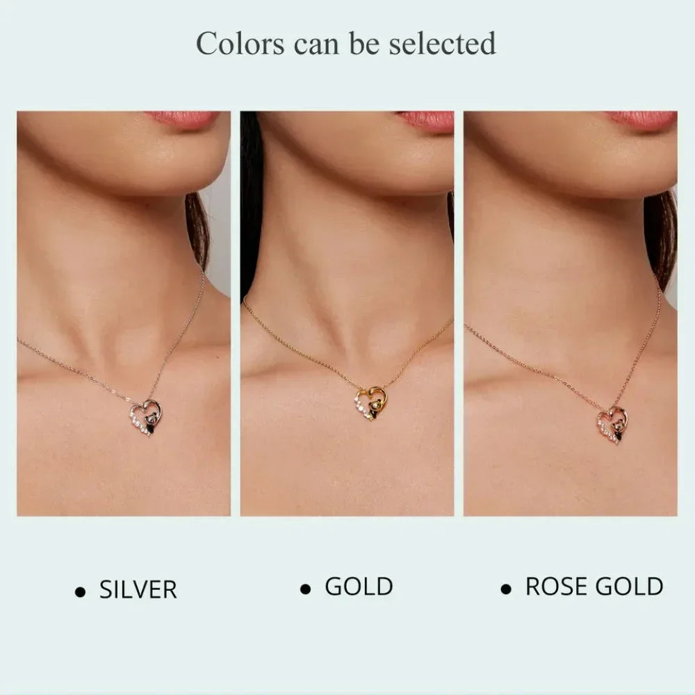 925 Sterling Silver Baby Panda Crystal Necklace | Enamel Cute Animal Charm Chain Link | Women'S Gift - 17.71'' Scn453 - Velora Luxury Fashion