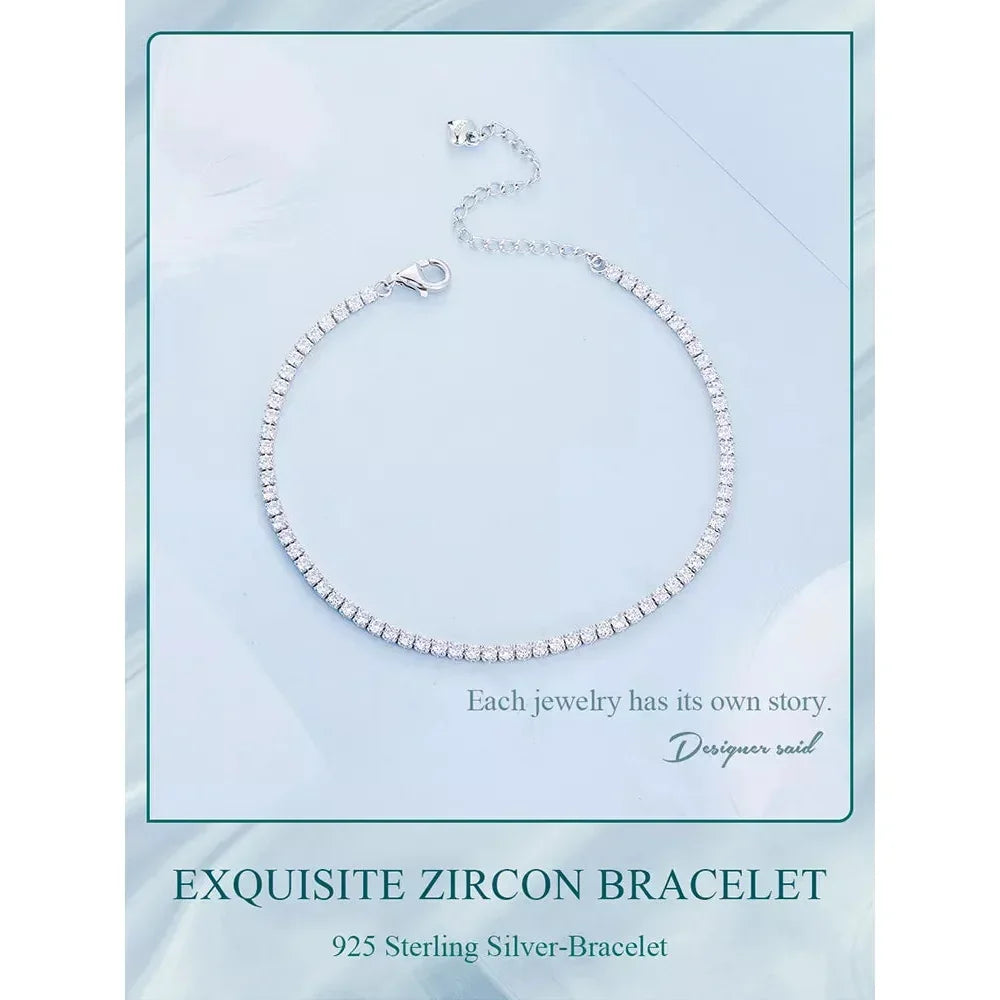 925 Sterling Silver CZ Tennis Bracelet - Velora Luxury Fashion