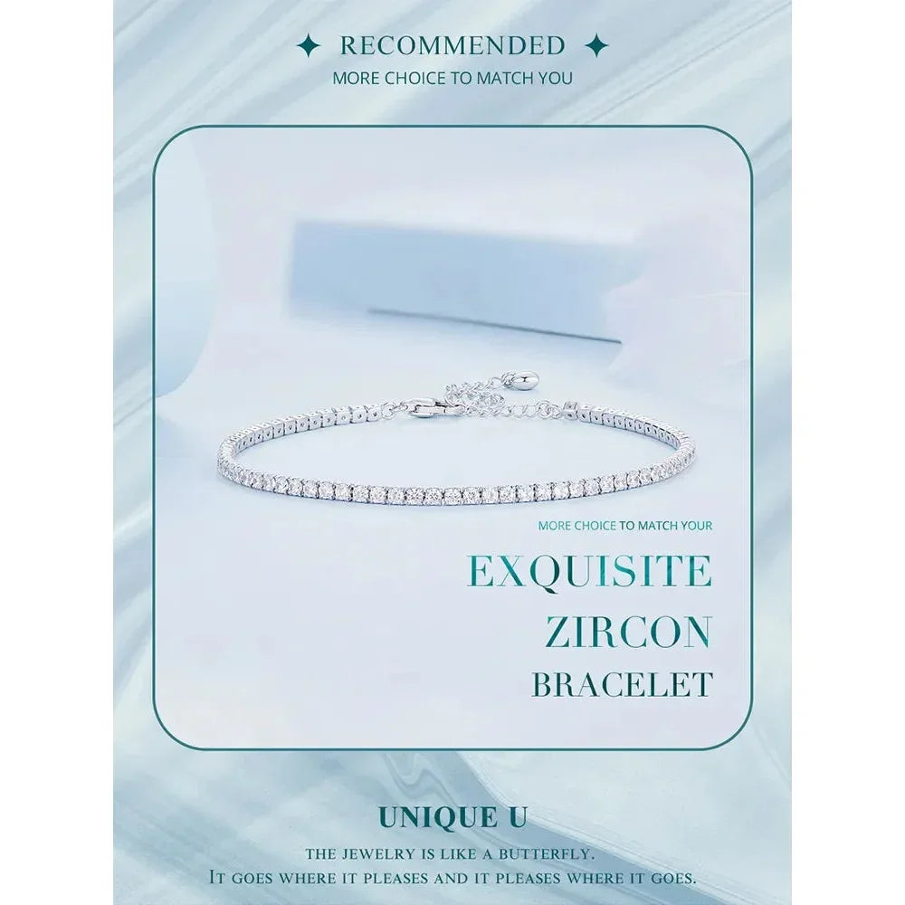 925 Sterling Silver CZ Tennis Bracelet - Velora Luxury Fashion