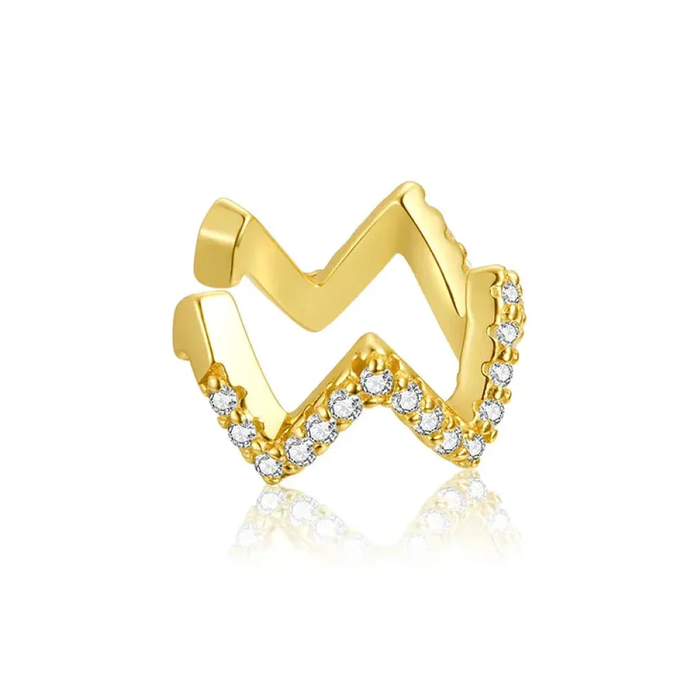 925 Sterling Silver Ear Cuff - Elegant Gold Color Clip Earrings For Women - Velora Luxury Fashion