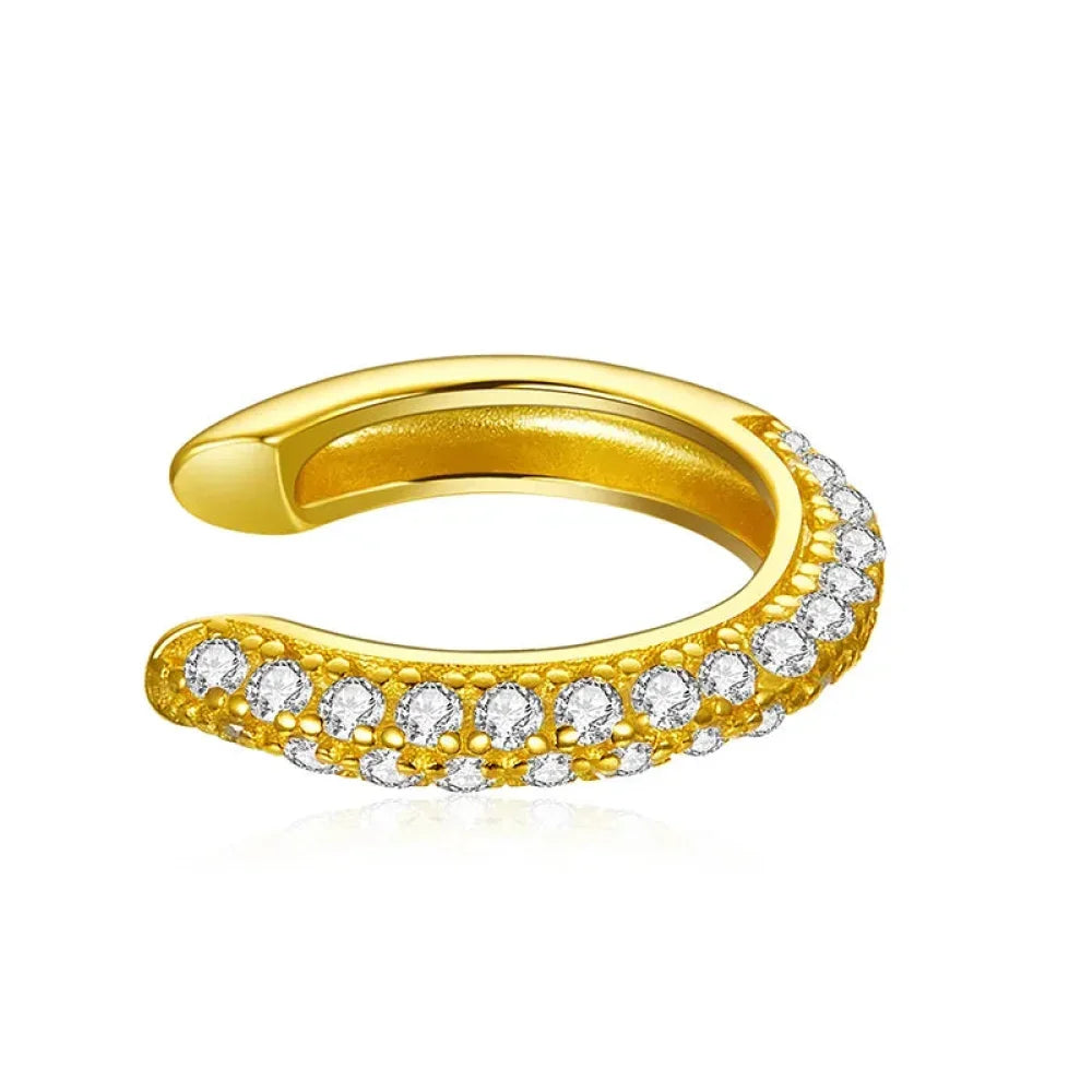 925 Sterling Silver Ear Cuff - Elegant Gold Color Clip Earrings For Women - Velora Luxury Fashion