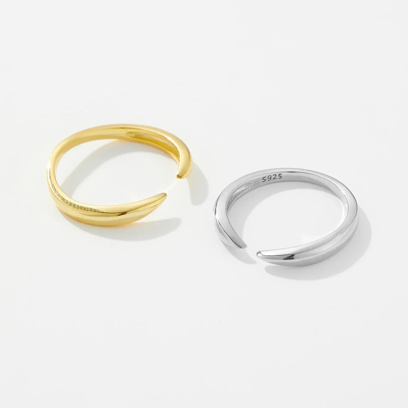 925 Sterling Silver Gold Talon Open Ring - Velora Luxury Fashion