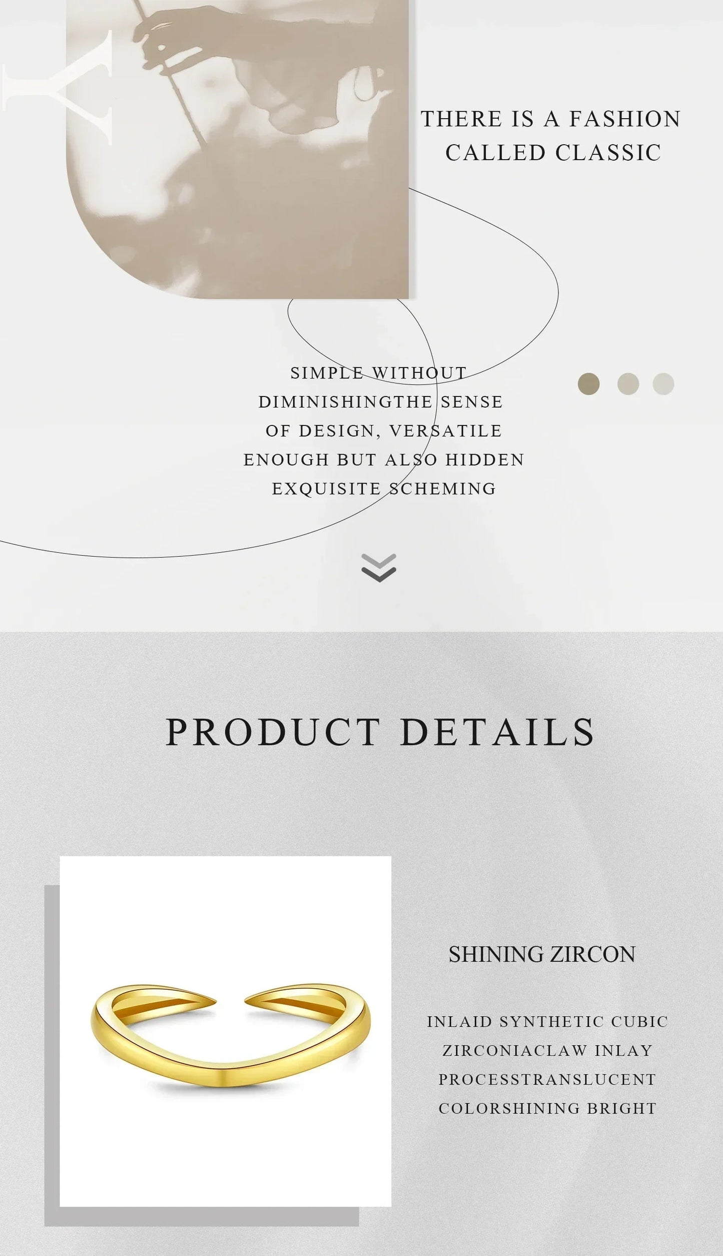 925 Sterling Silver Gold Talon Open Ring - Velora Luxury Fashion