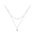 925 Sterling Silver Heart Pendant Necklace - Elegant Double Layer Choker For Women - Bsn168 - Velora Luxury Fashion