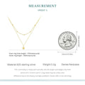 925 Sterling Silver Heart Pendant Necklace - Elegant Double Layer Choker For Women - Bsn168 - Velora Luxury Fashion