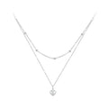 925 Sterling Silver Heart Pendant Necklace - Elegant Double Layer Choker For Women - Bsn168 - Velora Luxury Fashion