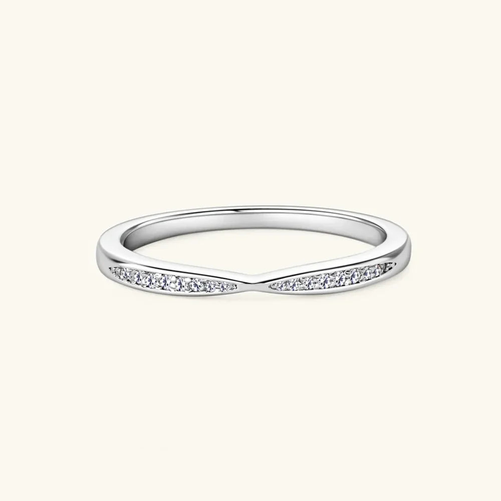 925 Sterling Silver Inlaid Moissanite Ring - Velora Luxury Fashion