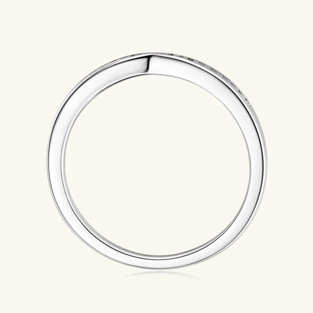 925 Sterling Silver Inlaid Moissanite Ring - Velora Luxury Fashion