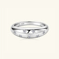 925 Sterling Silver Inlaid Moissanite Star Ring - Velora Luxury Fashion