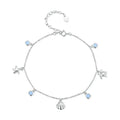 925 Sterling Silver Seastar And Shell Pendant Anklet | Simple Chain Foot Jewelry For Women | Platinum Plated Summer Jewelry - Velora Luxury Fashion
