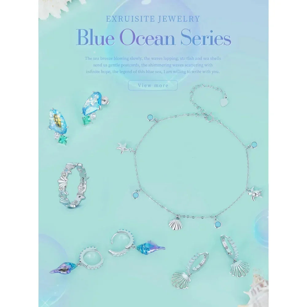 925 Sterling Silver Seastar And Shell Pendant Anklet | Simple Chain Foot Jewelry For Women | Platinum Plated Summer Jewelry - Velora Luxury Fashion