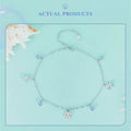 925 Sterling Silver Seastar And Shell Pendant Anklet | Simple Chain Foot Jewelry For Women | Platinum Plated Summer Jewelry - Velora Luxury Fashion