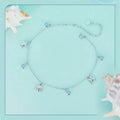 925 Sterling Silver Seastar And Shell Pendant Anklet | Simple Chain Foot Jewelry For Women | Platinum Plated Summer Jewelry - Velora Luxury Fashion