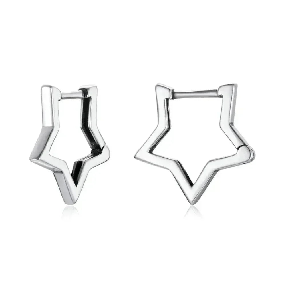 925 Sterling Silver Starlike Earrings - Minimalist Star Shape Ear Buckle for Women - Fashion jewelry SCE1136 - Velora Luxury Fashion