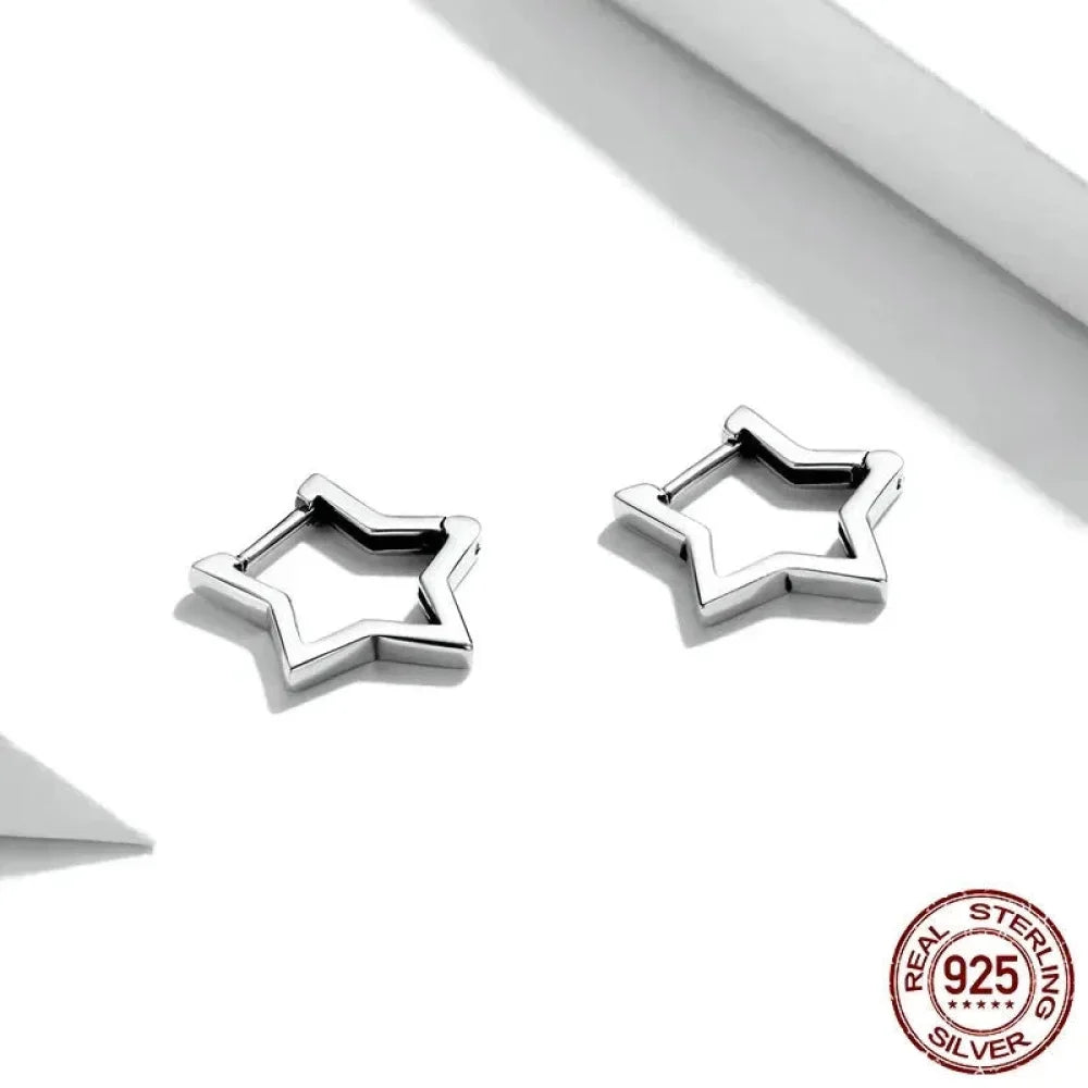925 Sterling Silver Starlike Earrings - Minimalist Star Shape Ear Buckle for Women - Fashion jewelry SCE1136 - Velora Luxury Fashion