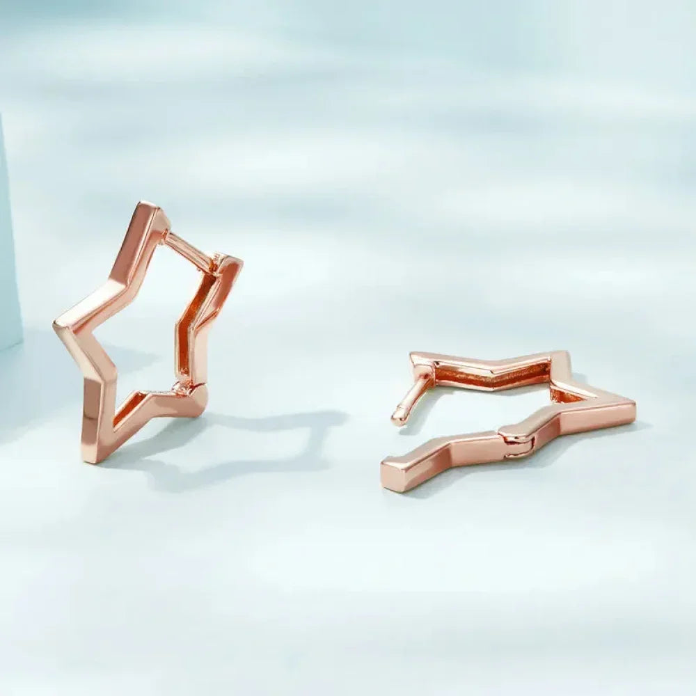 925 Sterling Silver Starlike Earrings - Minimalist Star Shape Ear Buckle for Women - Fashion jewelry SCE1136 - Velora Luxury Fashion