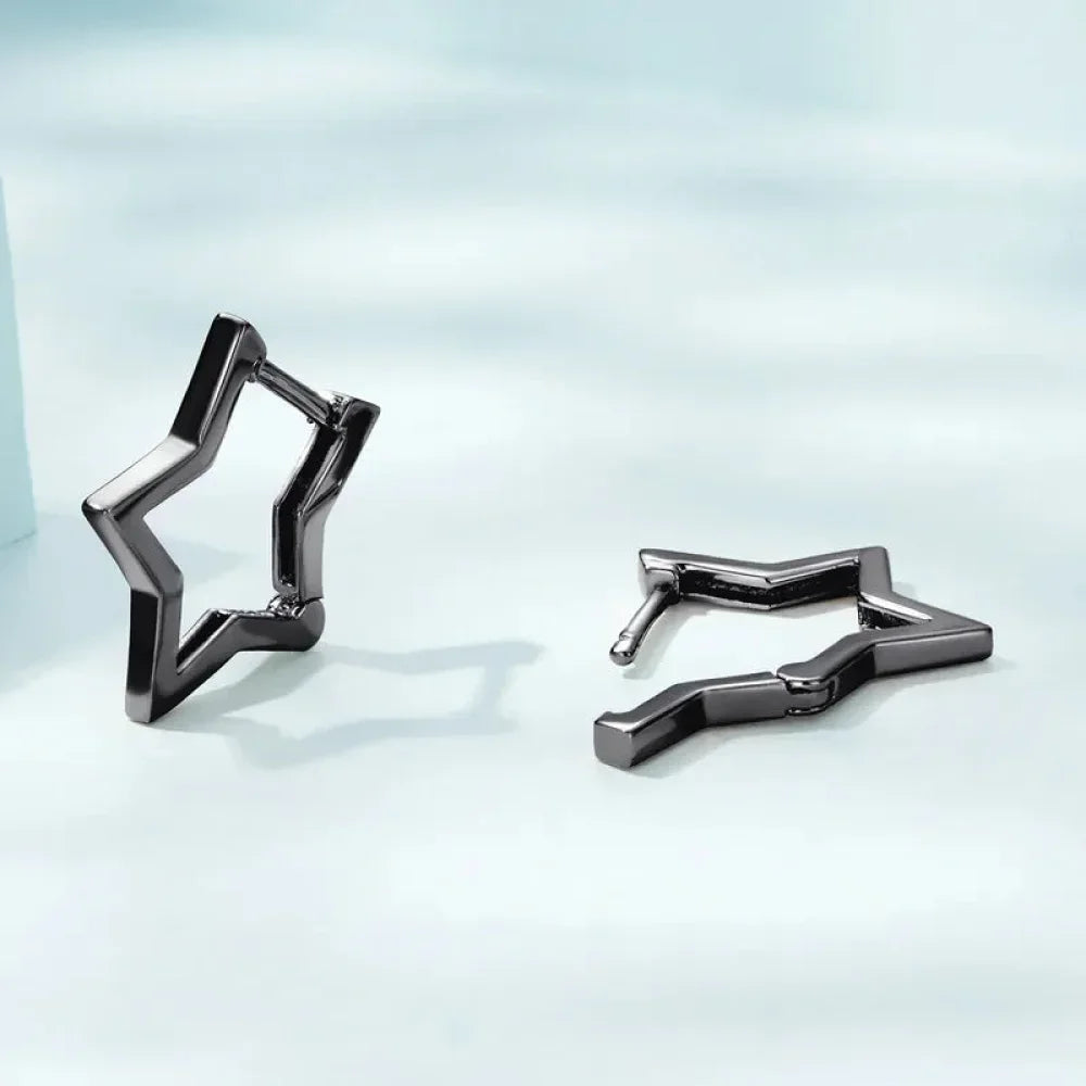 925 Sterling Silver Starlike Earrings - Minimalist Star Shape Ear Buckle for Women - Fashion jewelry SCE1136 - Velora Luxury Fashion