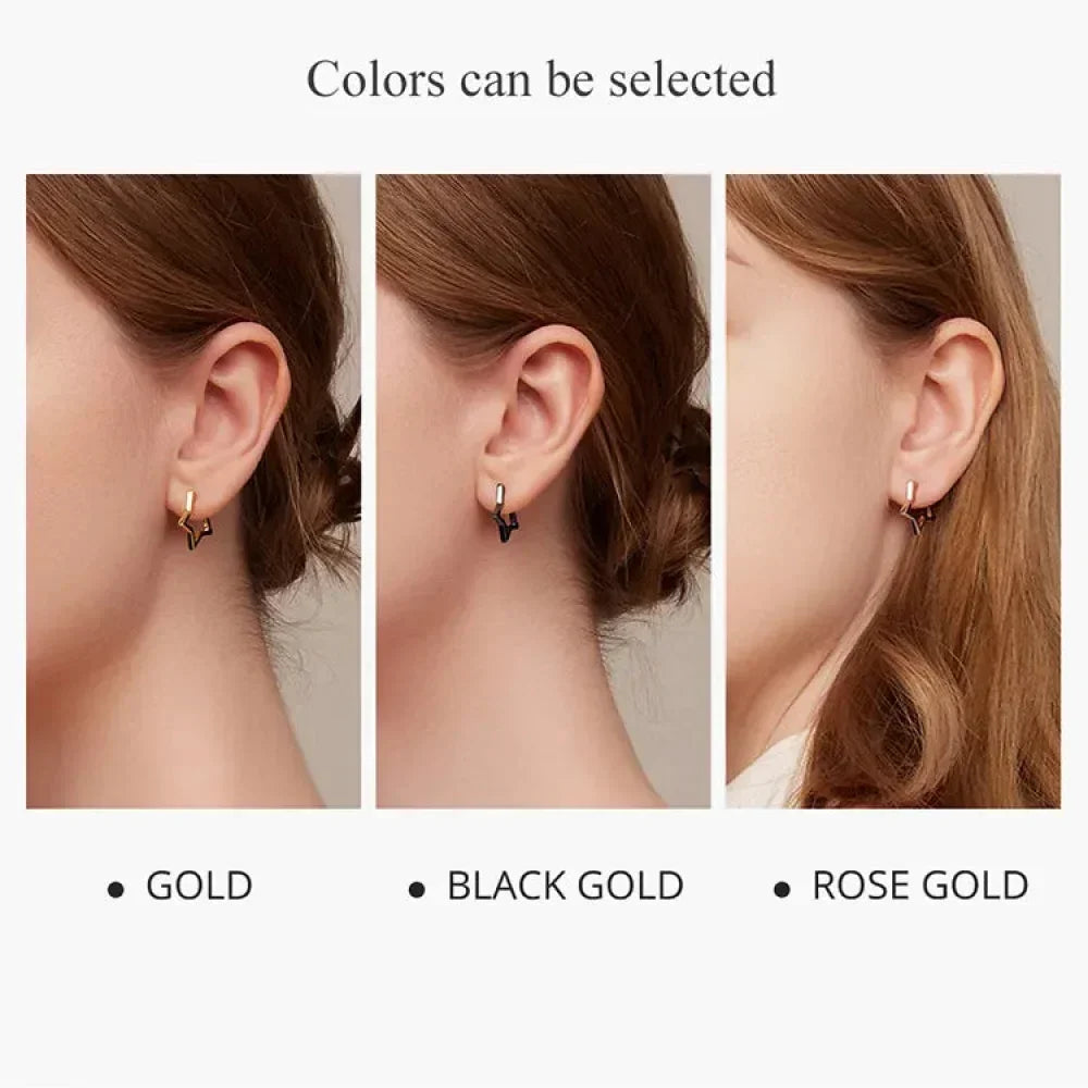 925 Sterling Silver Starlike Earrings - Minimalist Star Shape Ear Buckle for Women - Fashion jewelry SCE1136 - Velora Luxury Fashion