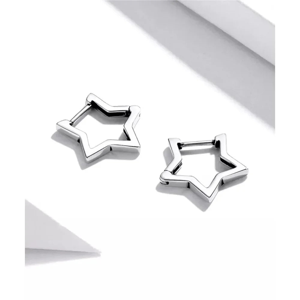 925 Sterling Silver Starlike Earrings - Minimalist Star Shape Ear Buckle for Women - Fashion jewelry SCE1136 - Velora Luxury Fashion