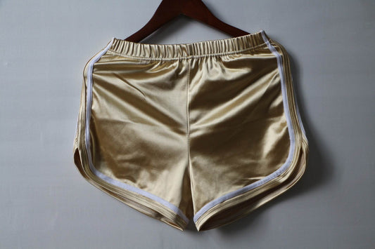 All-match Glossy Elastic High Waist Sports Shorts - Velora