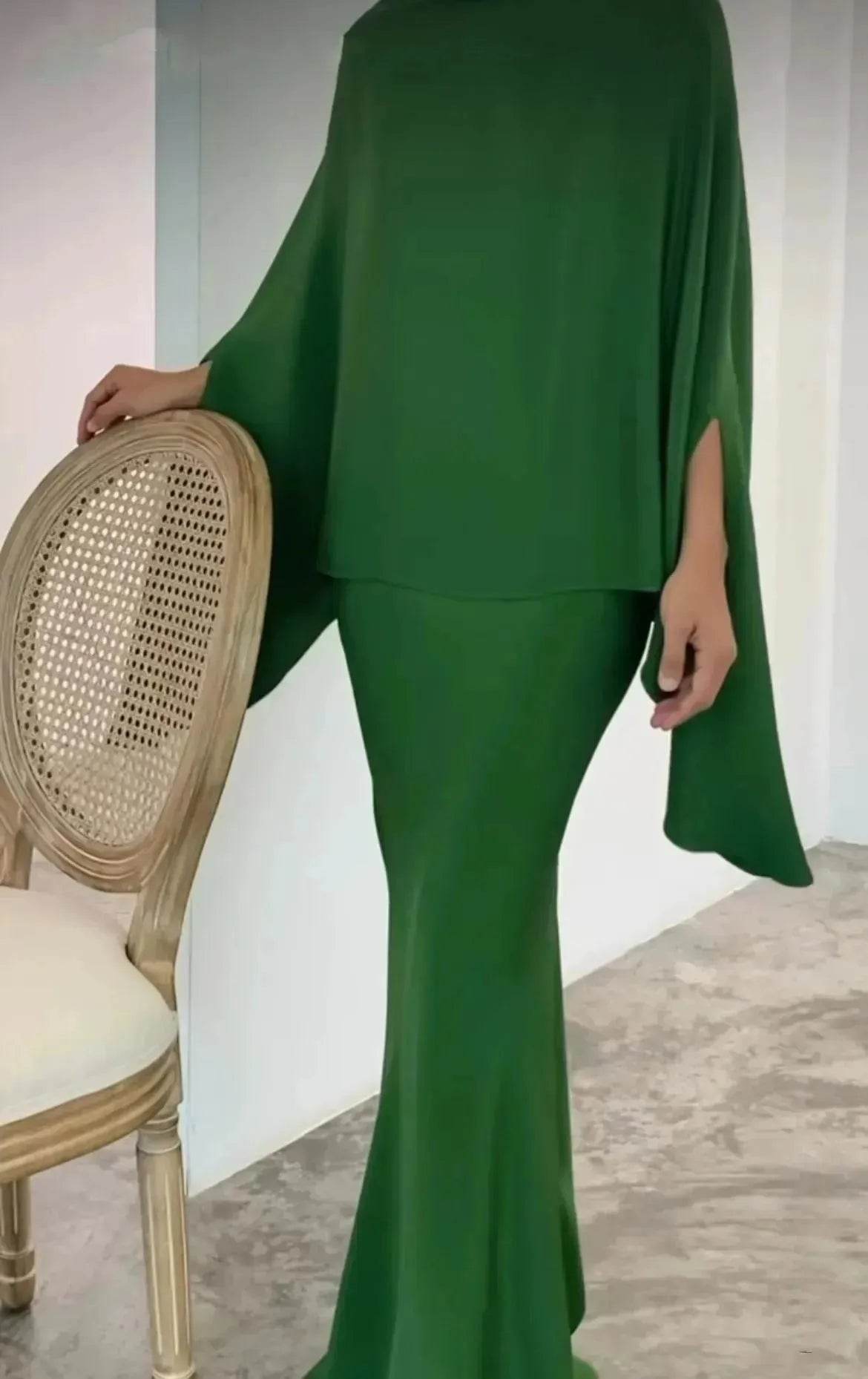 Women's Middle East Pearl Mop Dress Suit Arabtop and Blouse Elegant Matching ArabTop and Skirt suit Arab2 piece outfit - Velora