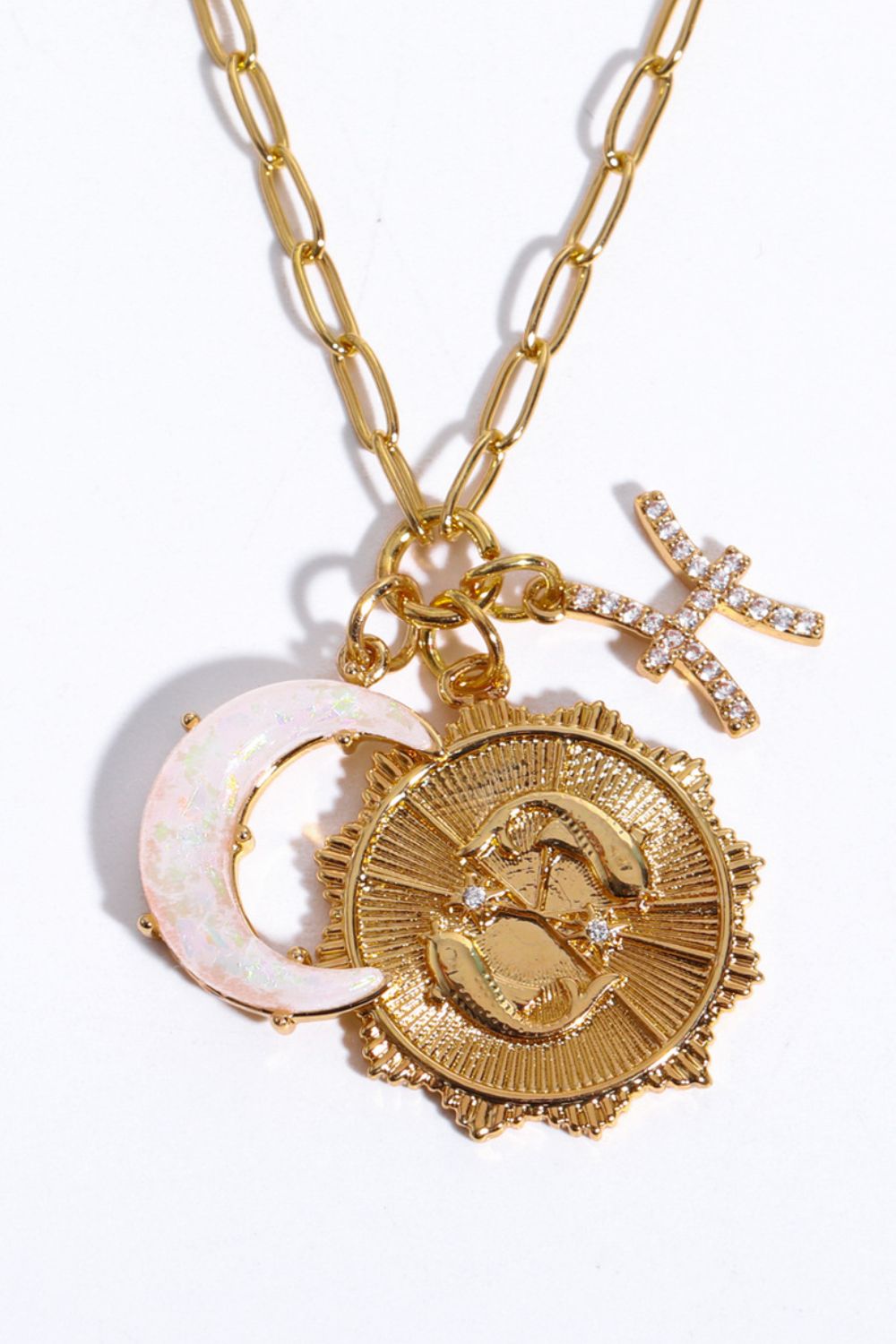 Constellation and Moon Pendant Copper Necklace - Velora