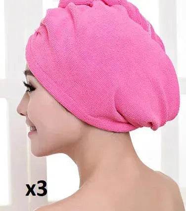 Women's Microfiber Hair Dryer Cap Absorbent Hair Towel. - Velora