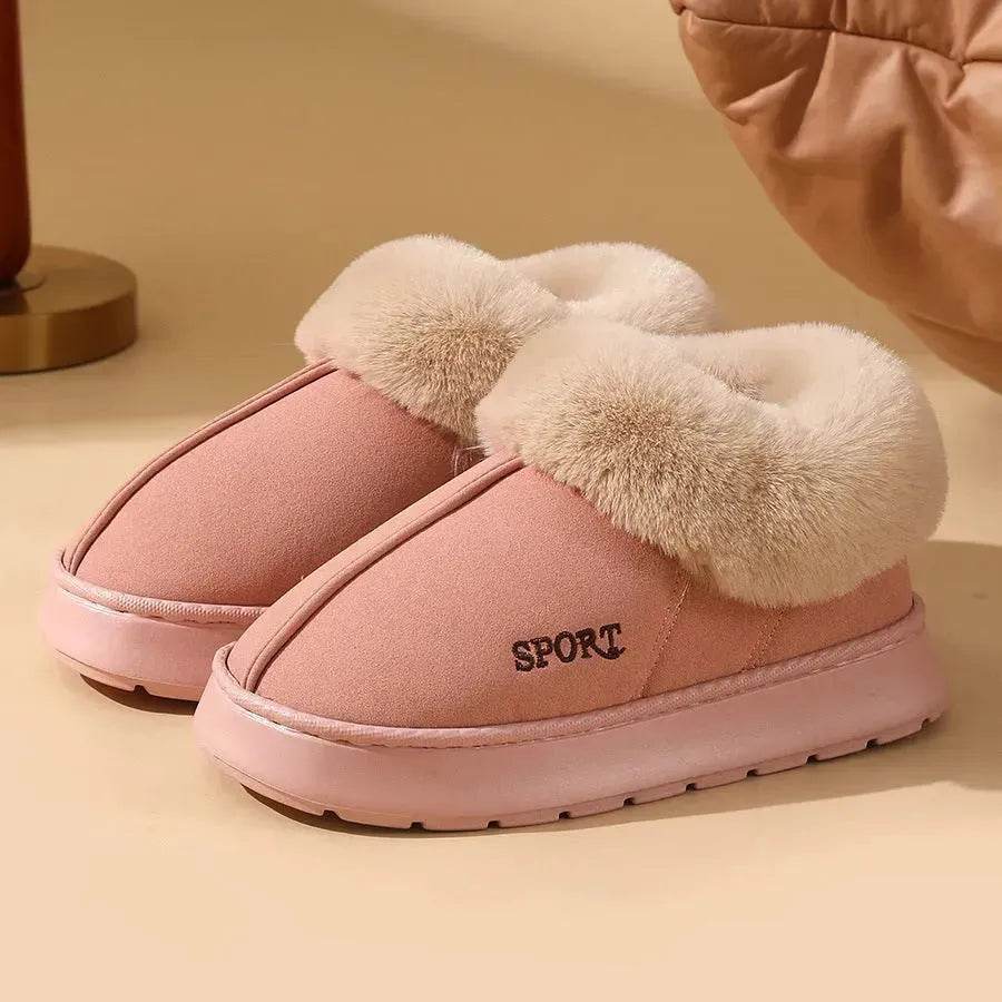 Plush Cotton Shoes For Women Winter Warm Home Slippers Outdoor Snow Boots - Velora