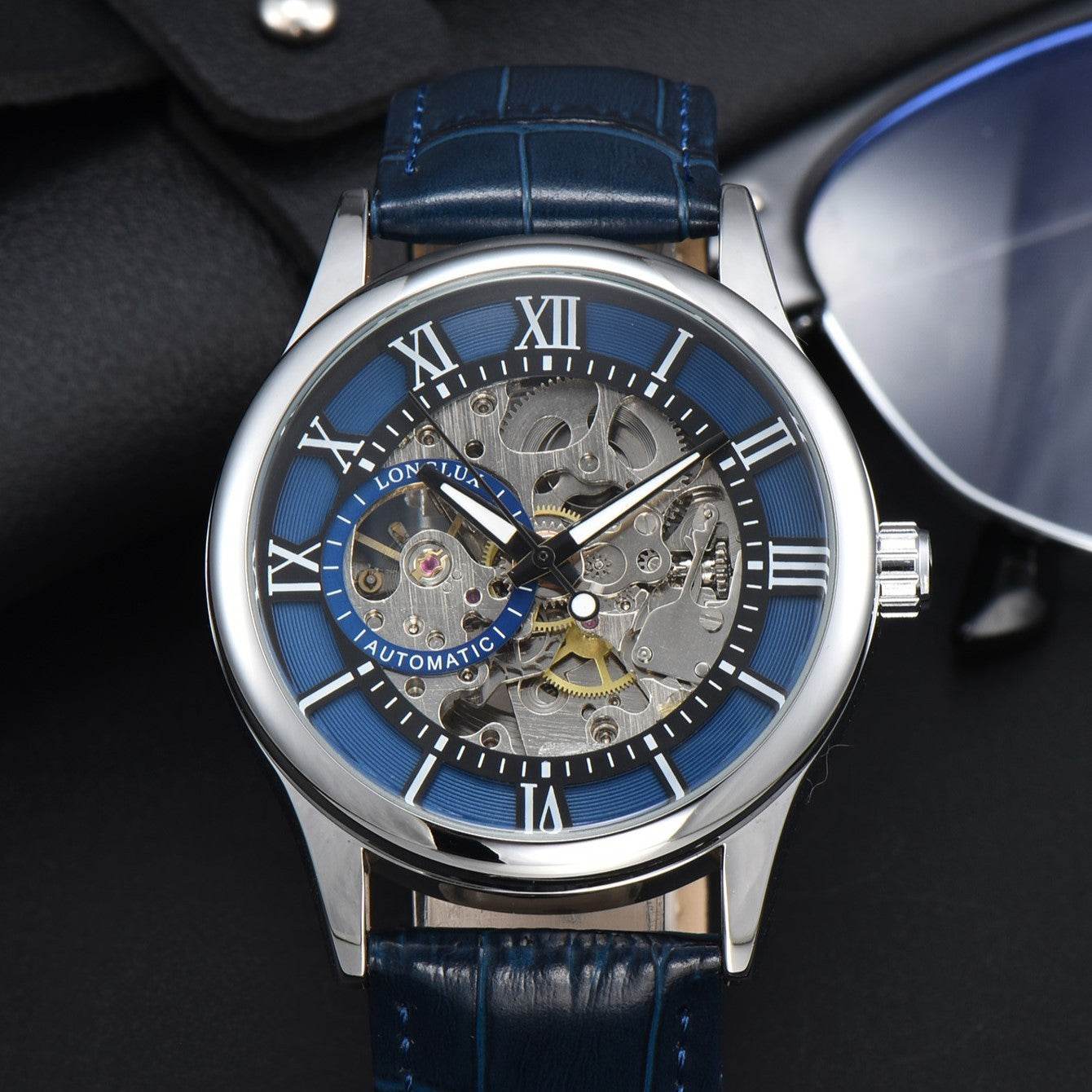 Men's Mechanical Watch Roman Scale Waterproof Fashion Business - Velora