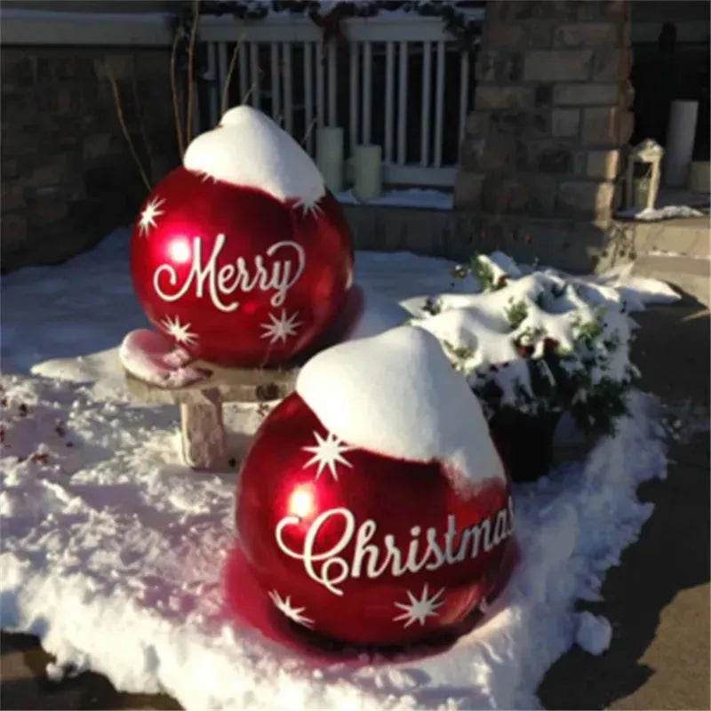 Christmas Ornament Holly Ball Outdoor Tree Decoration Christmas Balls for Yards - Velora