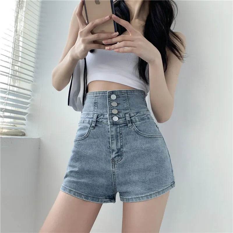 Summer High Waist Denim Rope Shorts For Women - Velora