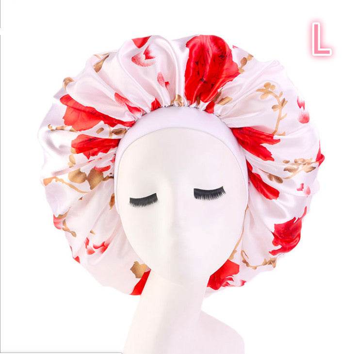 Beauty print Satin Silk Hair Bonnet for sleeping - Velora