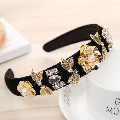 Headband Pearl Rhinestone Hair Accessories - Velora