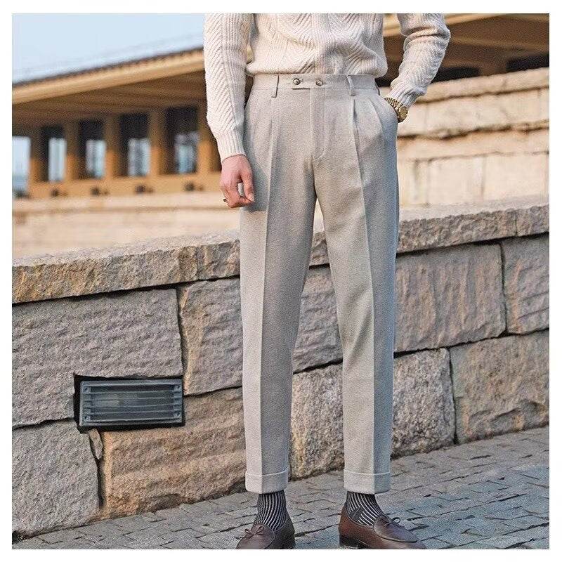 Woolen Draping Straight leg business office Work trouser for men - Velora