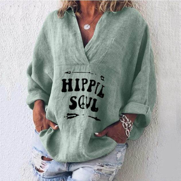 Casual Summer Cotton blend pocket women blouse top - Velora