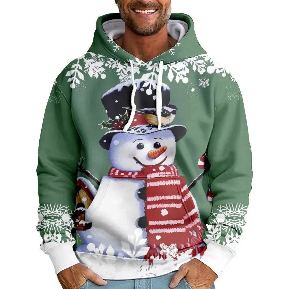 Christmas Snowman Personalized Printed Hoodie Sweatshirts - Velora