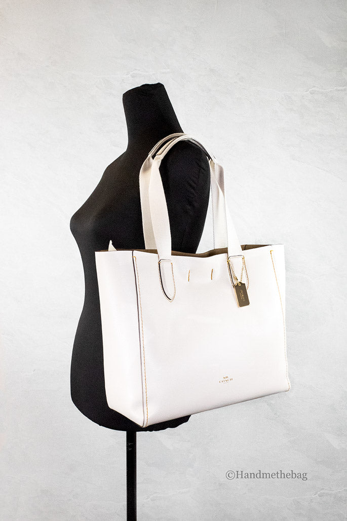 Coach Derby Chalk Textured Leather Tote Handbag